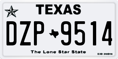 TX license plate DZP9514