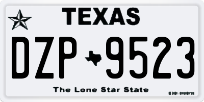 TX license plate DZP9523