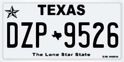 TX license plate DZP9526