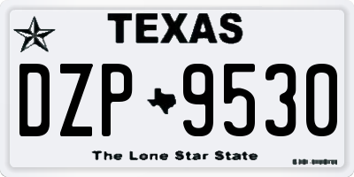 TX license plate DZP9530