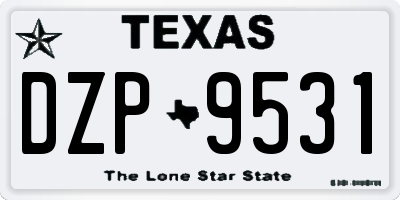 TX license plate DZP9531