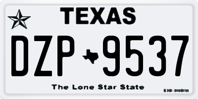TX license plate DZP9537