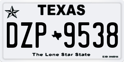 TX license plate DZP9538