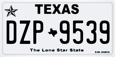 TX license plate DZP9539