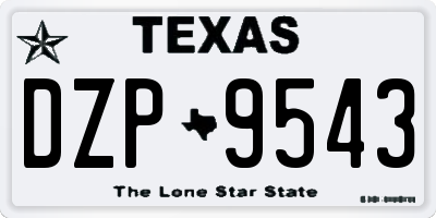 TX license plate DZP9543