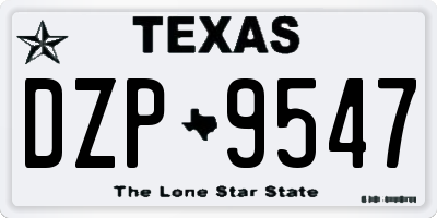 TX license plate DZP9547