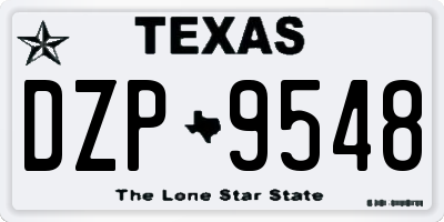 TX license plate DZP9548