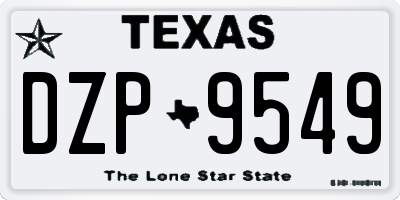 TX license plate DZP9549