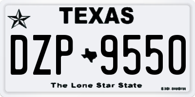 TX license plate DZP9550