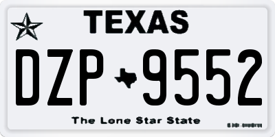TX license plate DZP9552