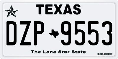 TX license plate DZP9553