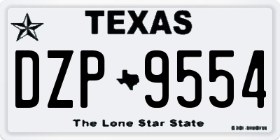 TX license plate DZP9554