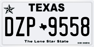 TX license plate DZP9558