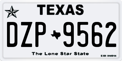 TX license plate DZP9562