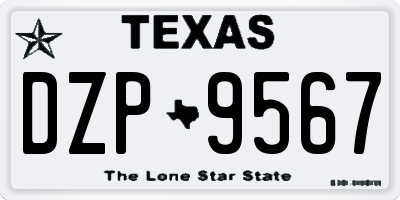 TX license plate DZP9567