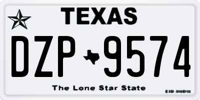 TX license plate DZP9574