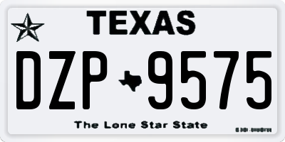 TX license plate DZP9575