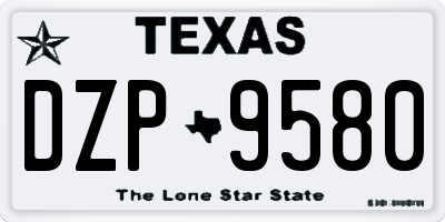 TX license plate DZP9580