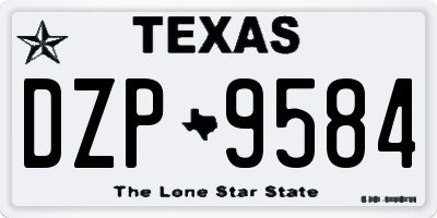 TX license plate DZP9584