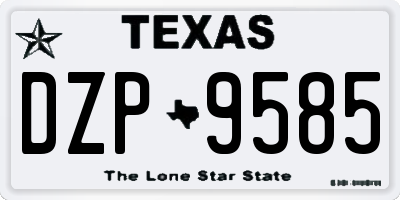 TX license plate DZP9585