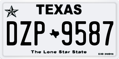 TX license plate DZP9587