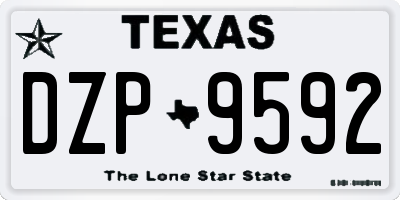 TX license plate DZP9592