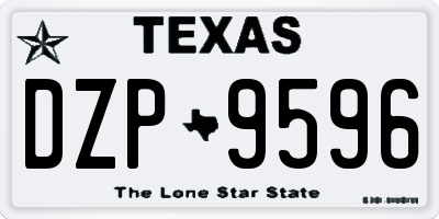 TX license plate DZP9596