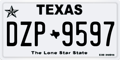TX license plate DZP9597