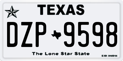 TX license plate DZP9598