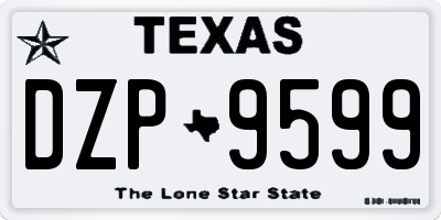TX license plate DZP9599