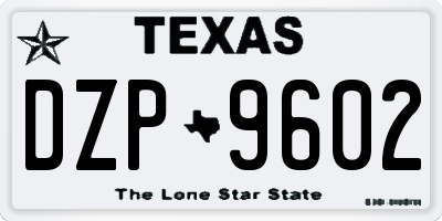 TX license plate DZP9602