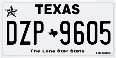 TX license plate DZP9605