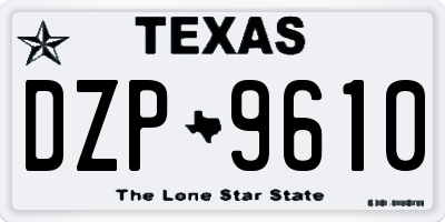 TX license plate DZP9610