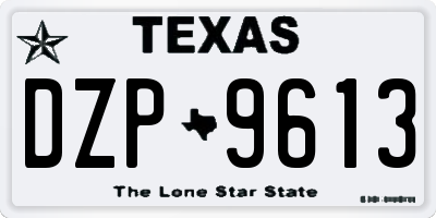 TX license plate DZP9613