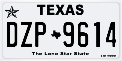 TX license plate DZP9614