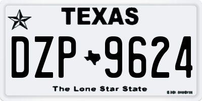 TX license plate DZP9624