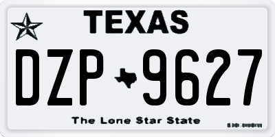 TX license plate DZP9627