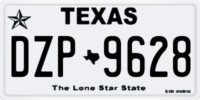 TX license plate DZP9628