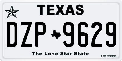TX license plate DZP9629