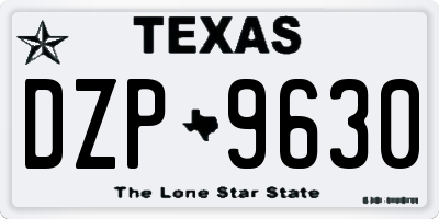 TX license plate DZP9630