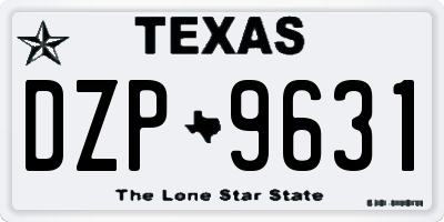 TX license plate DZP9631