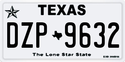 TX license plate DZP9632