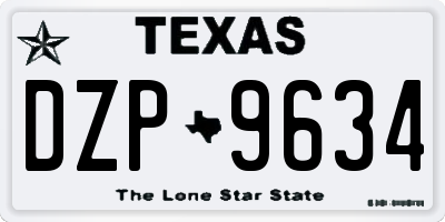 TX license plate DZP9634