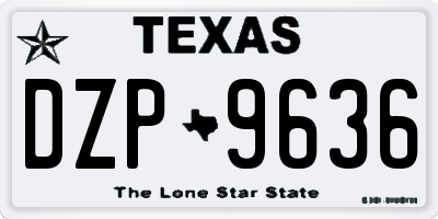 TX license plate DZP9636