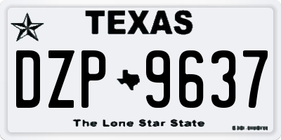 TX license plate DZP9637