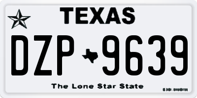 TX license plate DZP9639