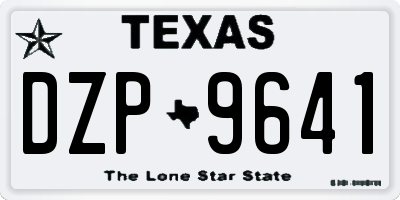 TX license plate DZP9641