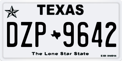 TX license plate DZP9642