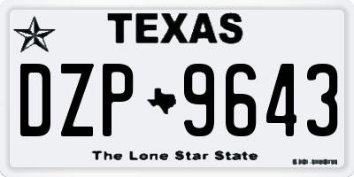 TX license plate DZP9643