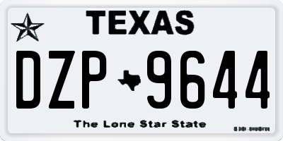 TX license plate DZP9644